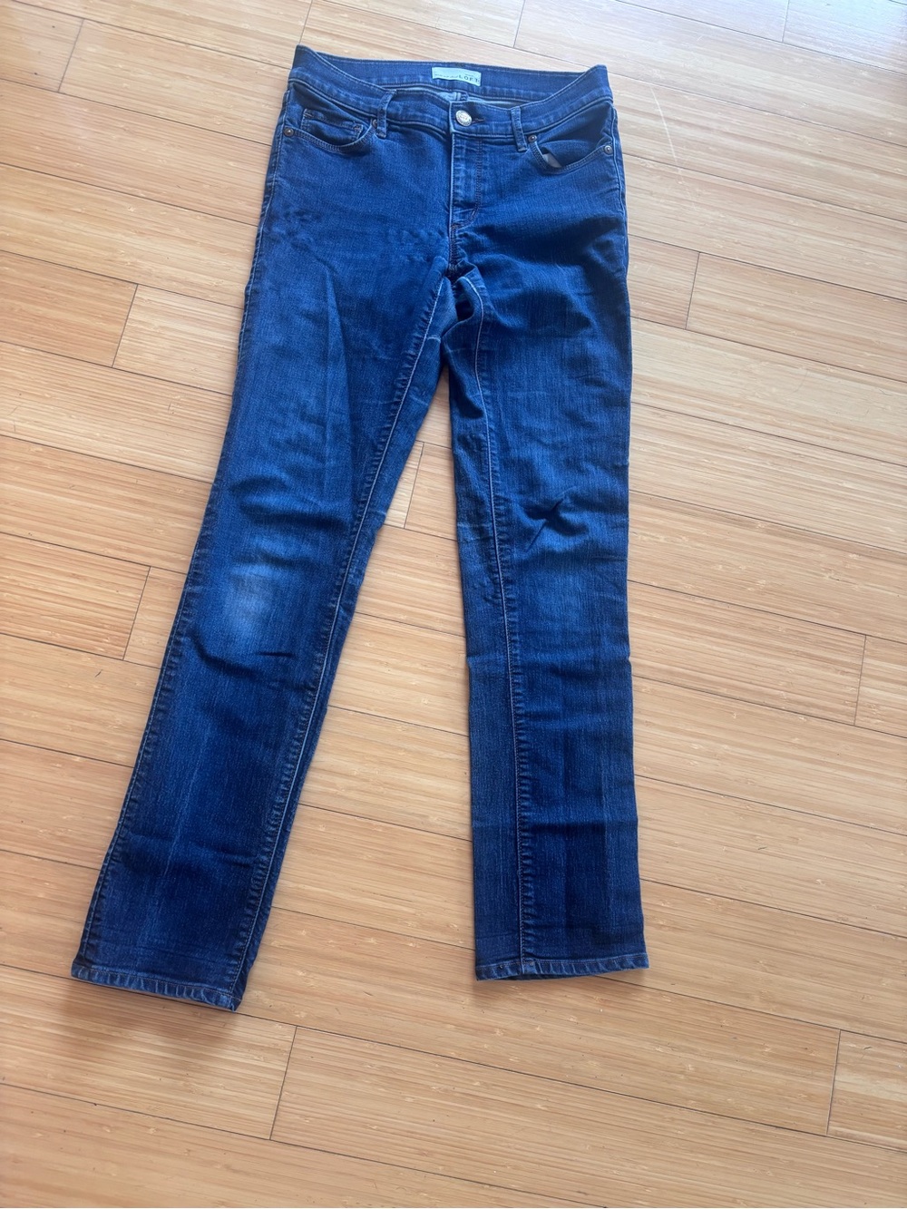 LOFT Dark Blue Modern Straight Jeans